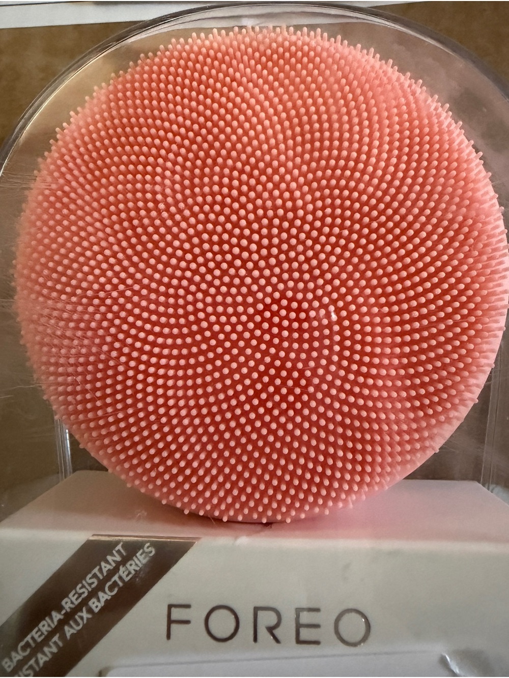 FOREO Pink Silicone Facial Cleansing Brush – Soft Silicone Bristles